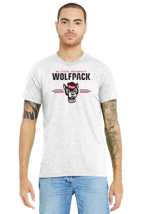 North Carolina State Wolfpack Premium Tri-Blend Tee Shirt - 3-Stripe Primary Logo