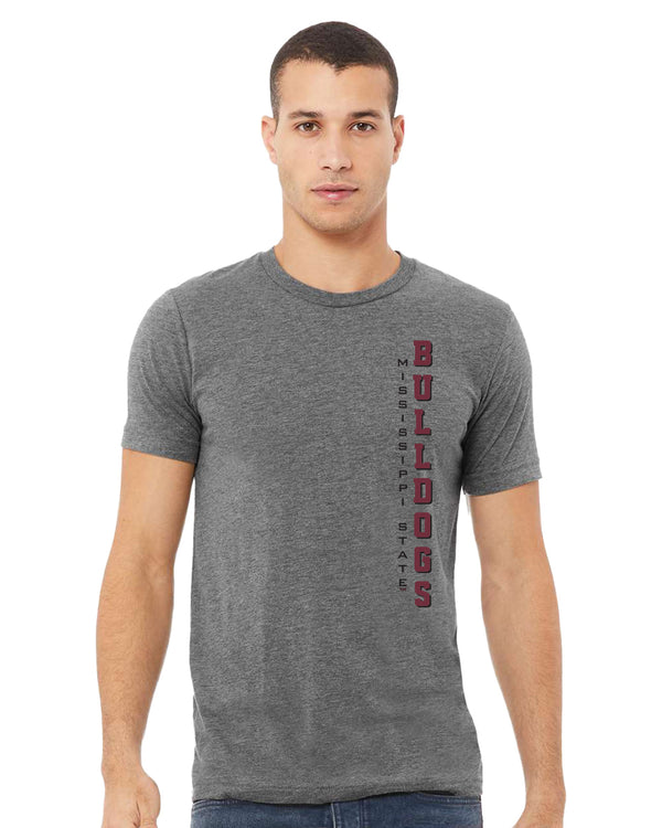 Mississippi State Bulldogs Premium Tri-Blend Tee Shirt - Vertical MSU Bulldogs