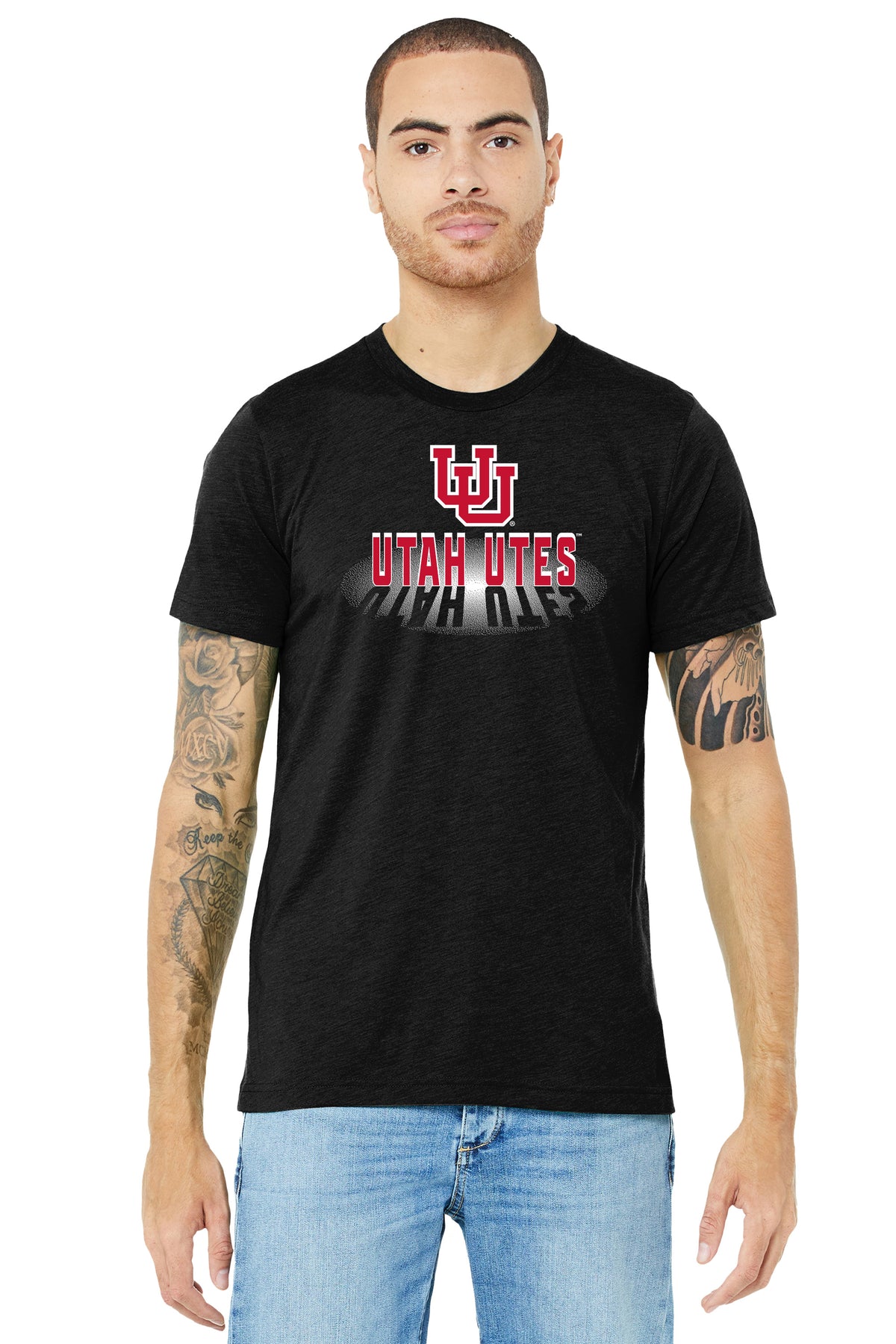 Utah Utes Premium Tri-Blend Tee Shirt - Spotlight Shadow Utah Utes