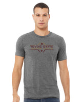 Texas State Bobcats Premium Tri-Blend Tee Shirt - Striped Texas State Football Laces