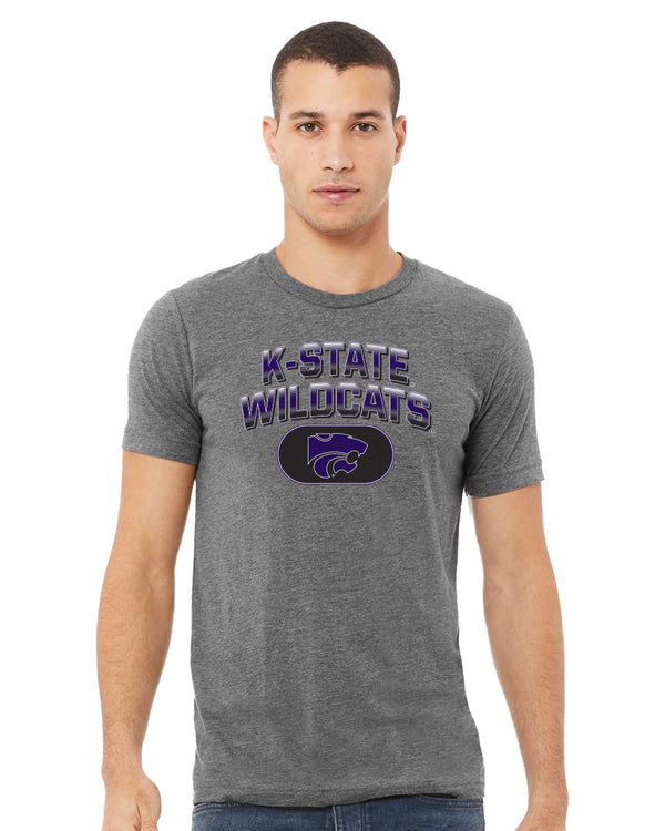 K-State Wildcats Premium Tri-Blend Tee Shirt - Full Color K-State Wildcats Fade