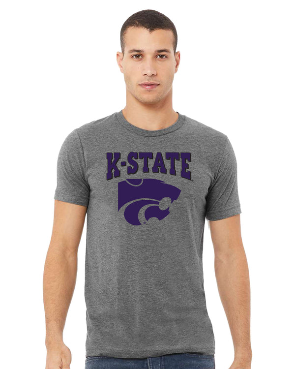 K-State Wildcats Premium Tri-Blend Tee Shirt - Kansas State Powercat Logo