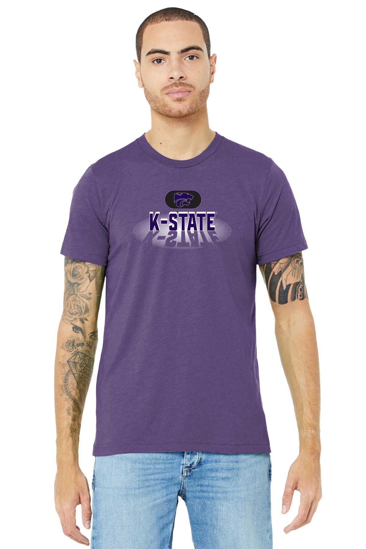 K-State Wildcats Premium Tri-Blend Tee Shirt - Spotlight and Shadow K-State