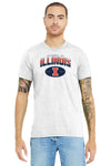 Illinois Fighting Illini Premium Tri-Blend Tee Shirt - Full Color Fade Illinois Arch