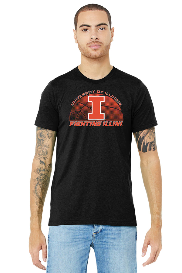 Illinois Fighting Illini Premium Tri-Blend Tee Shirt - University of Illinois Basketball