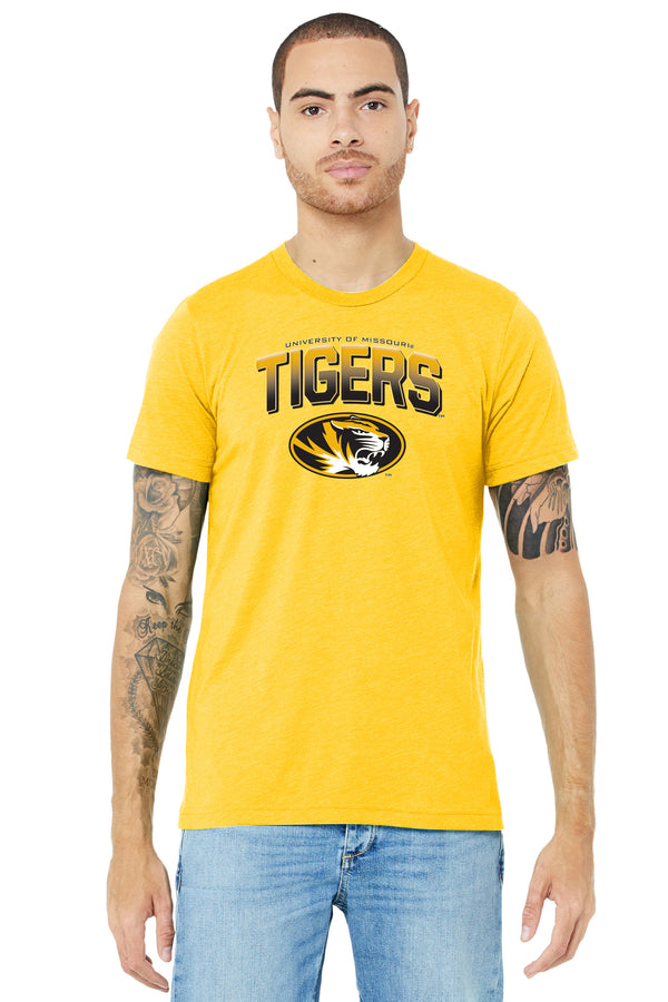 Missouri Tigers Premium Tri-Blend Tee Shirt - Full Color Fade Tigers Logo