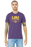 LSU Tigers Premium Tri-Blend Tee Shirt - LSU Tigers 3-Stripe