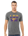 LSU Tigers Premium Tri-Blend Tee Shirt - LSU Tiger Stadium Full Color Fade