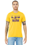 LSU Tigers Premium Tri-Blend Tee Shirt - LSU Tiger Stadium Full Color Fade