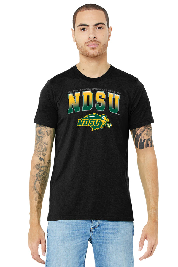 NDSU Bison Premium Tri-Blend Tee Shirt - Full Color NDSU Fade with Logo