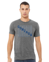 Gonzaga Bulldogs Premium Tri-Blend Tee Shirt - Diagonal Echo Gonzaga