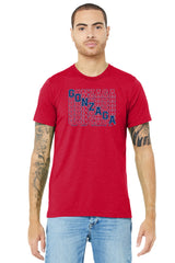 Gonzaga Bulldogs Premium Tri-Blend Tee Shirt - Diagonal Echo Gonzaga