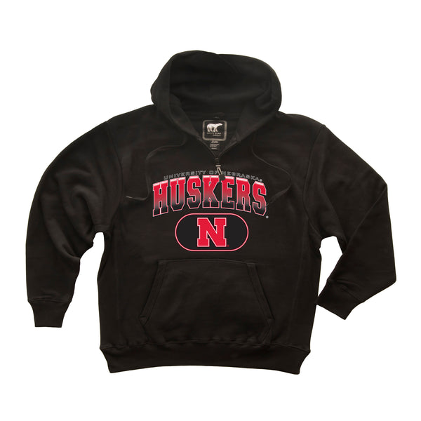 Nebraska Huskers Premium Fleece Hoodie - Full Color Huskers Fade with Block N