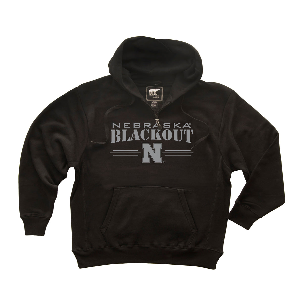 Nebraska Huskers Premium Fleece Hoodie - Nebraska Blackout Block N