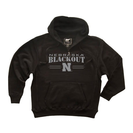 Nebraska Huskers Premium Fleece Hoodie - Nebraska Blackout Block N