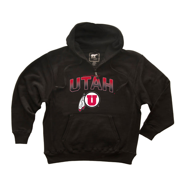 Utah Utes Premium Fleece Hoodie - Full Color Fade Utah Utes Logo