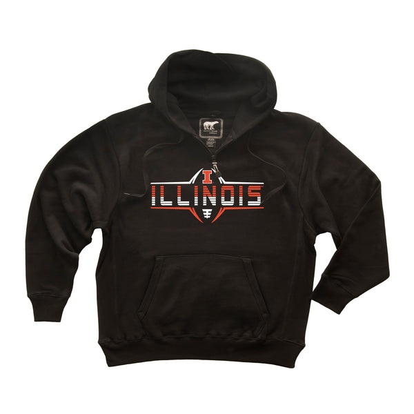 Illinois Fighting Illini Premium Fleece Hoodie - Striped Illinois Football Laces