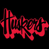 Women's Nebraska Huskers Long Sleeve Hooded Tee Shirt - Red Script Huskers Outline