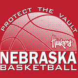 Women's Nebraska Huskers Long Sleeve Hooded Tee Shirt - Nebraska Basketball Logo