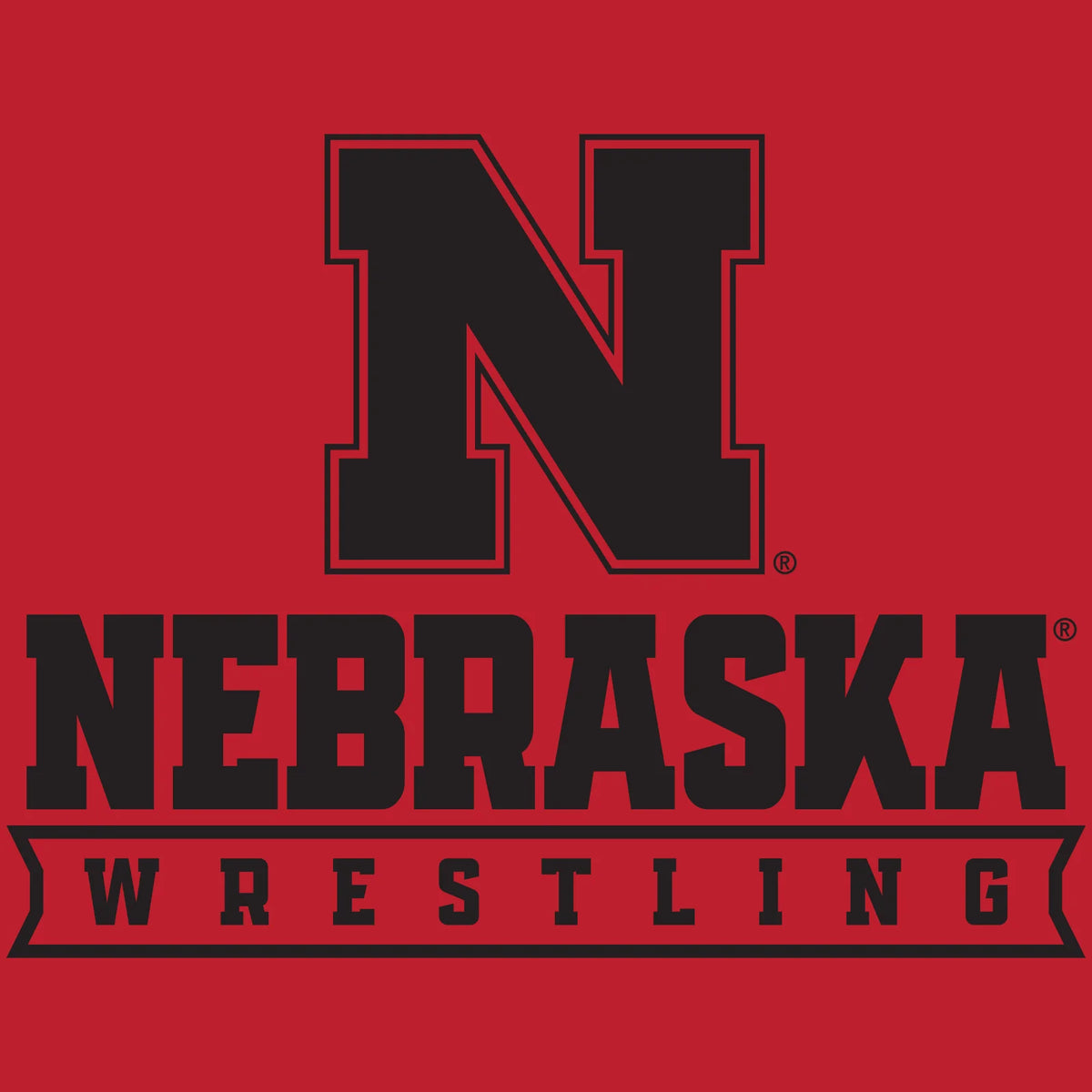 Women's Nebraska Huskers Long Sleeve Hooded Tee Shirt - Nebraska Wrestling Black Ink