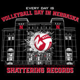 Women's Nebraska Huskers Long Sleeve Hooded Tee Shirt - Volleyball Day in Nebraska