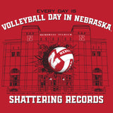 Women's Nebraska Huskers Long Sleeve Hooded Tee Shirt - Volleyball Day in Nebraska