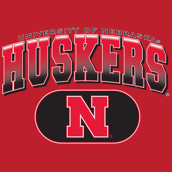 Nebraska Huskers Youth Crewneck Sweatshirt - Full Color Huskers Fade with Block N