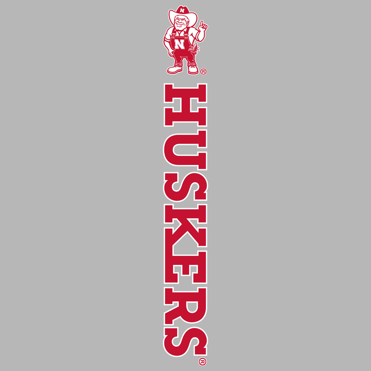 Women's Nebraska Huskers Long Sleeve V-Neck Tee Shirt - Vertical Huskers Herbie Husker