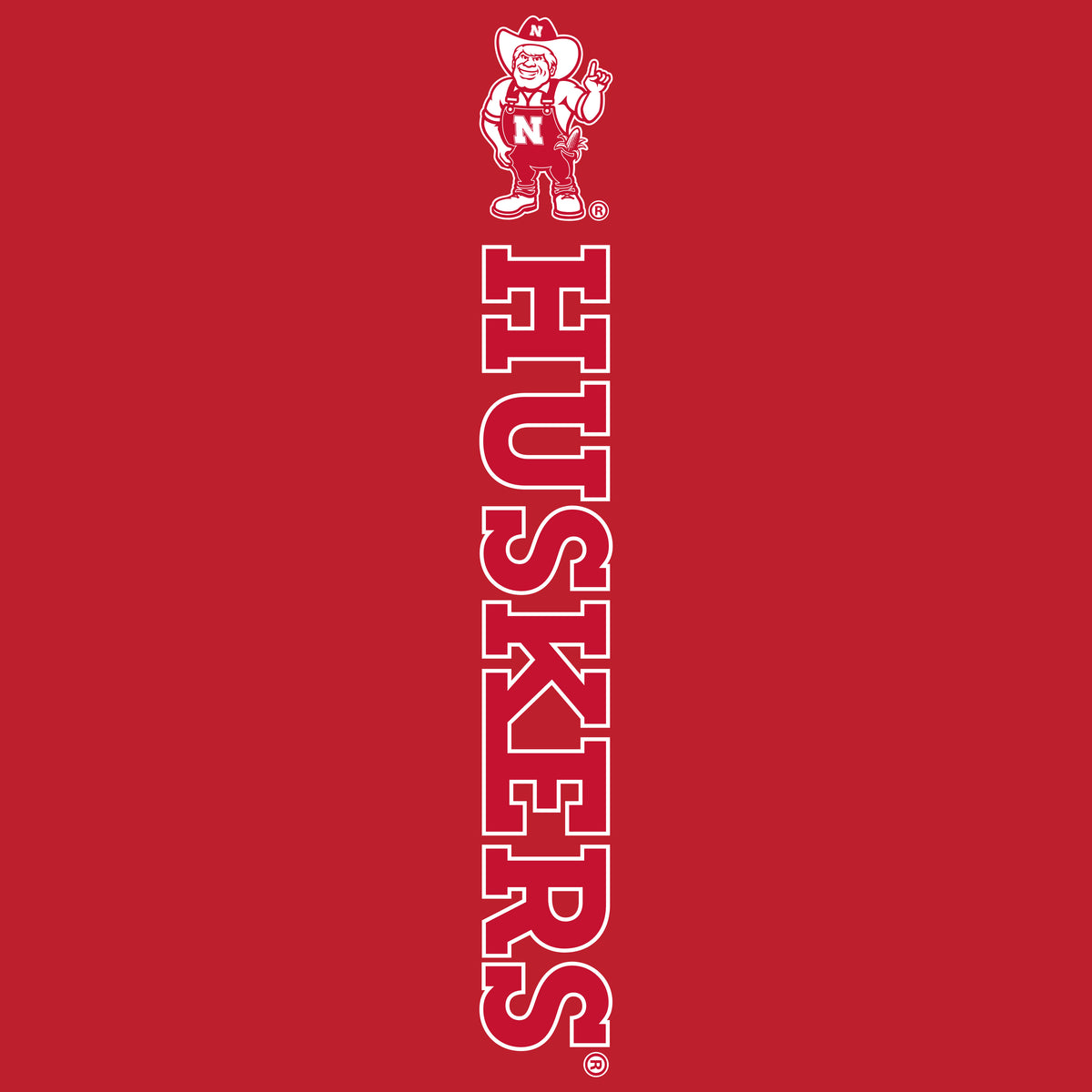 Women's Nebraska Huskers Long Sleeve V-Neck Tee Shirt - Vertical Huskers Herbie Husker