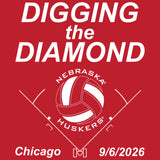 Nebraska Huskers Tee Shirt - Nebraska Volleyball Digging the Diamond