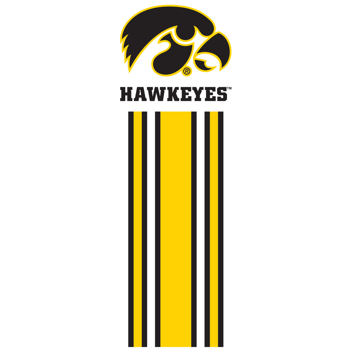Iowa Hawkeyes Infant Onesie - Vert Stripe with Tigerhawk