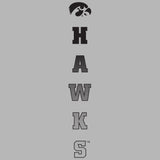 Women's Iowa Hawkeyes Long Sleeve Hooded Tee Shirt - Vert Hawks Fade with Tigerhawk