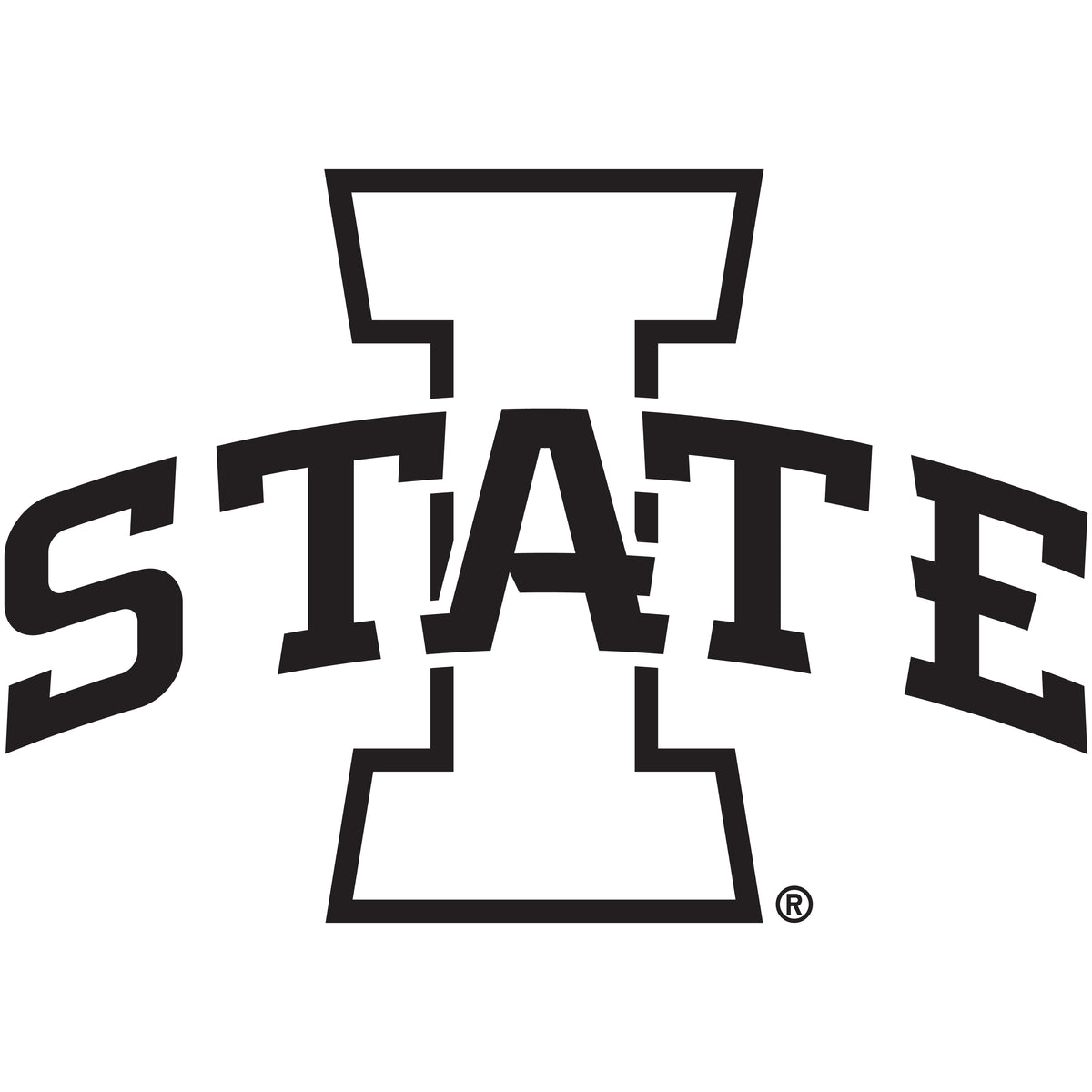 Iowa State Cyclones Long Sleeve Tee Shirt - Primary Logo Black Ink