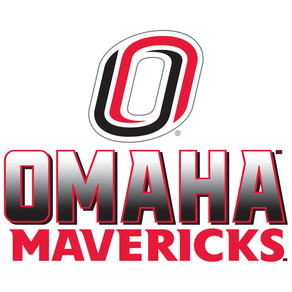 Women's Omaha Mavericks Long Sleeve V-Neck Tee Shirt - Full Color Fade Omaha