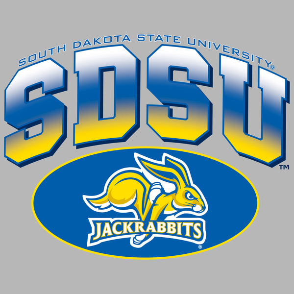 South Dakota State Jackrabbits Tee Shirt - SDSU Full Color Fade Plus Primary Logo