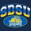 Women's South Dakota State Jackrabbits Long Sleeve V-Neck Tee Shirt - SDSU Full Color Fade Plus Primary Logo