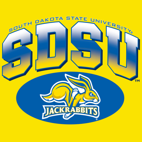 South Dakota State Jackrabbits Premium Tri-Blend Tee Shirt - SDSU Full Color Fade Plus Primary Logo