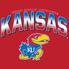 Kansas Jayhawks Youth Crewneck Sweatshirt - Full Color Fade Kansas Logo