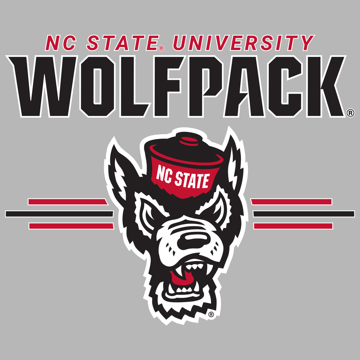 North Carolina State Wolfpack Premium Tri-Blend Tee Shirt - 3-Stripe Primary Logo