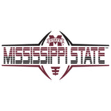 Women's Mississippi State Bulldogs Premium Tri-Blend Tee Shirt - Striped MSU Bulldogs Football Laces