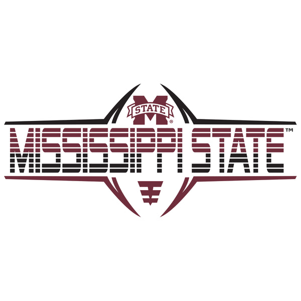 Mississippi State Bulldogs Crewneck Sweatshirt - Striped MSU Bulldogs Football Laces