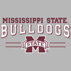 Women's Mississippi State Bulldogs Long Sleeve V-Neck Tee Shirt - MSU Bulldogs 3-Stripe