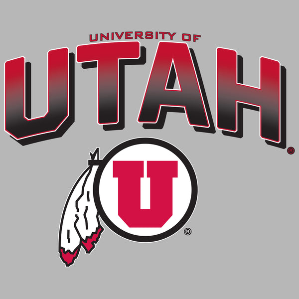 Utah Utes Premium Tri-Blend Tee Shirt - Full Color Fade Utah Utes Logo