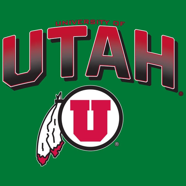 Utah Utes Hooded Sweatshirt - Full Color Fade Utah Utes Logo