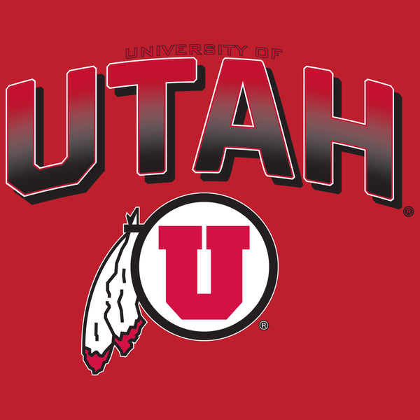 Utah Utes Youth Hooded Sweatshirt - Full Color Fade Utah Utes Logo