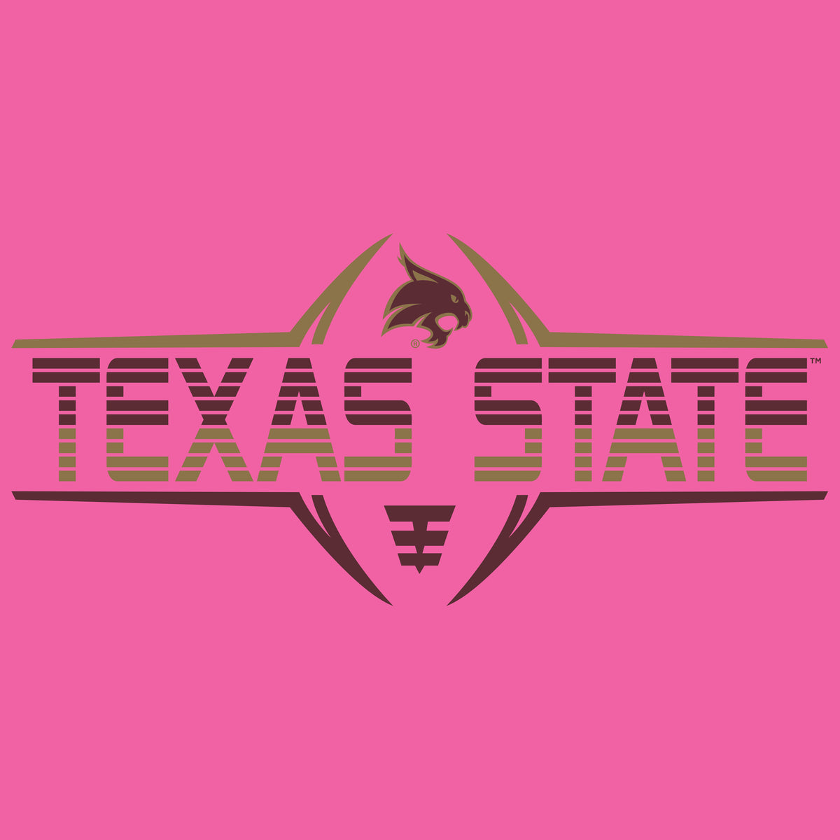 Women's Texas State Bobcats Premium Tri-Blend Tee Shirt - Striped Texas State Football Laces