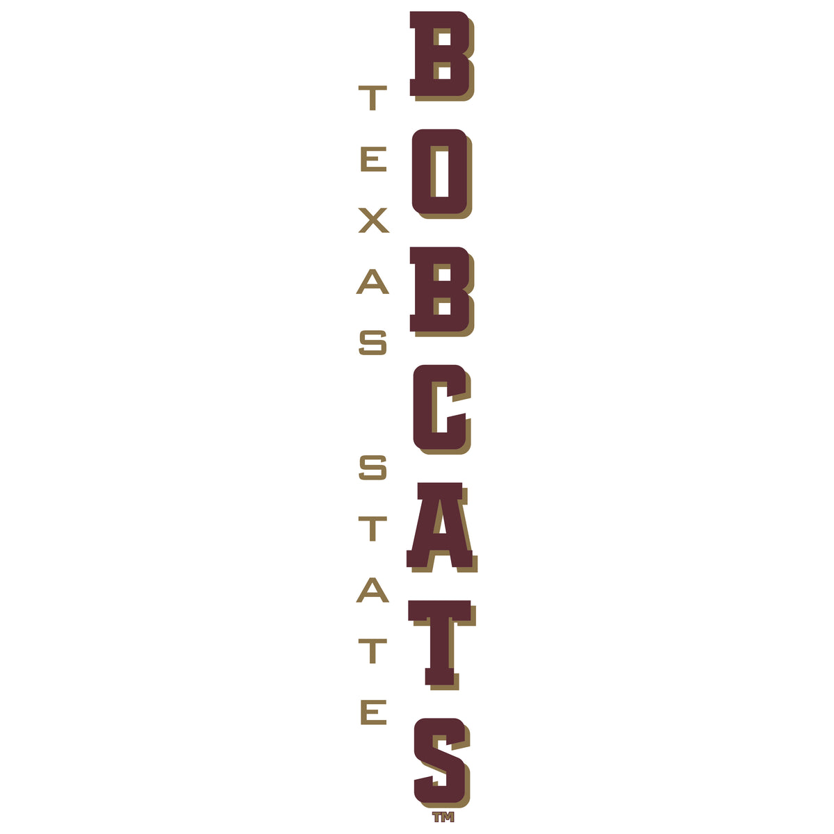 Women's Texas State Bobcats Long Sleeve V-Neck Tee Shirt - Vertical Texas State Bobcats