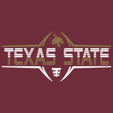 Texas State Bobcats Tee Shirt - Striped Texas State Football Laces