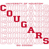 Houston Cougars Long Sleeve Tee Shirt - Diagonal Cougars Echo