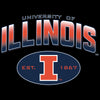 Illinois Fighting Illini Premium Fleece Hoodie - Full Color Fade Illinois Arch